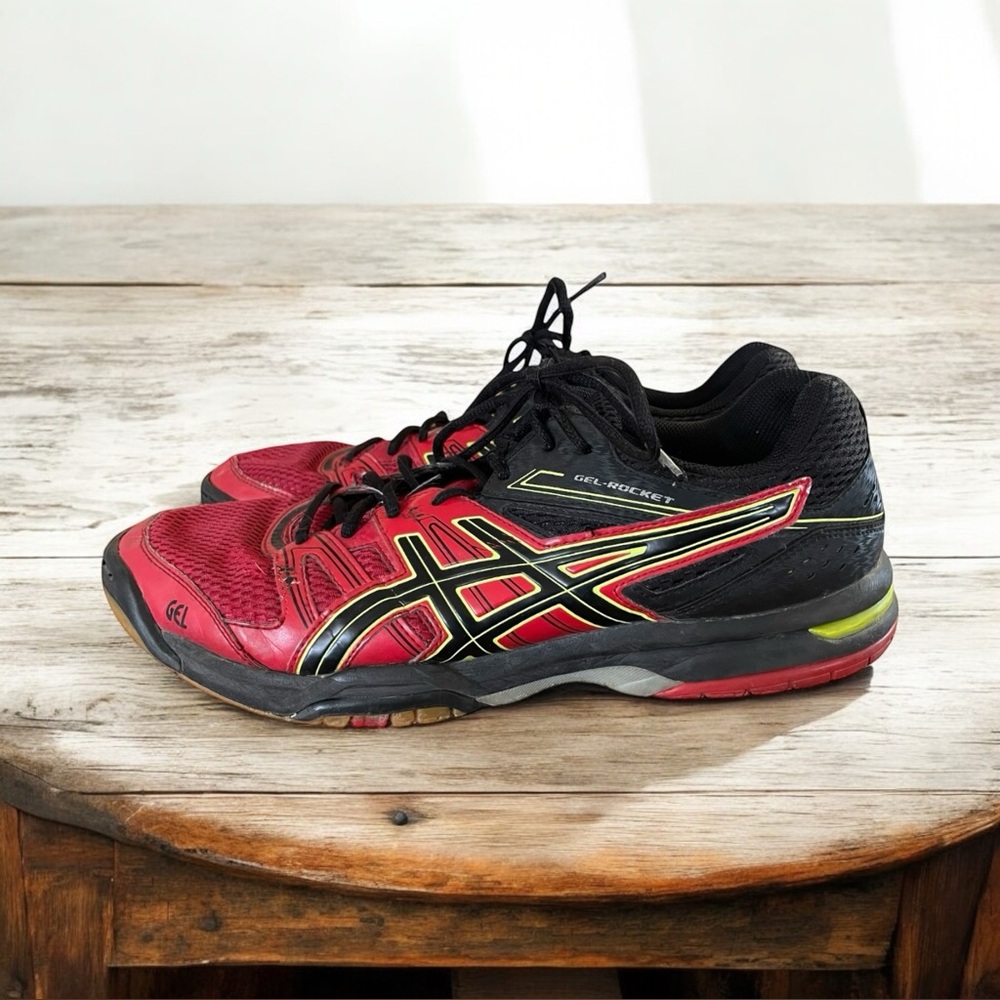 Asics Men’s Sneaker B405N GEL-ROCKET 7 Size : 10 US Red / Black